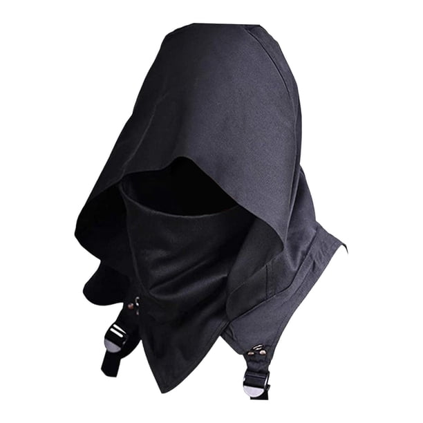 Sombrero con capucha, accesorio para fotografía, fiesta, hechicero, festival, bufanda con capucha Negro