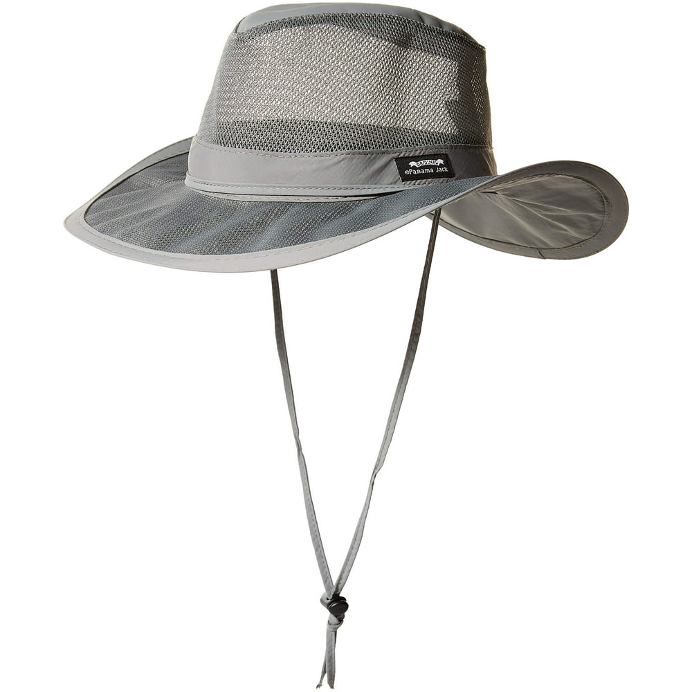 Panama Jack Mesh Crown Safari Sun Hat, 3" Brim, Adjustable Chin Cord