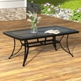 thumbnail image 2 of Boyel Living 72"x42" Outdoor Cast Aluminum Rectangle Dining Table, 28in Height Rectangular Balcony Table with 2.36" Umbrella Hole for Patio Furniture Garden Deck Backyard, 2 of 7