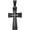 Black no chain, variant on Unisex Stainless Steel Hip Hop Crystal Micro-Pave Iced Out Round Zircon Inlay Cross Pendant Amulet Crucifix Necklace
