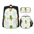 thumbnail image 1 of Balery happy dog. St. Patricks Day Mochila Escolar 3 en 1 para Niños - Mochila Resistente con Lonchera Térmica y Estuche - Mochila Escolar para Niños y Niñas, 1 of 7