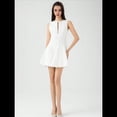 thumbnail image 4 of Vestido Mini Sin Mangas de Corte A para Mujer, de Verano, con Lazo, para Fiesta en Club, con Cremallera Corta S, 4 of 10