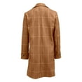 thumbnail image 4 of Women's Winter Notched Collar Plaid Wool Blend Trench Coat Plus Size Mid-Length Peacoat Color Coffee Size XL, 4 of 4