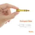 thumbnail image 3 of 5 Pack-CableCreation 6.35mm Stereo Plug to 3.5mm Stereo Jack Adaptor, 6.35mm Male to 3.5mm Female, Gold Plated, 3 of 8
