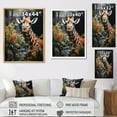 thumbnail image 4 of Designart "Giraffe Pastoral Giraffe Elegant painting I" Animals Floater Framed Wall Art Living Room, 4 of 7