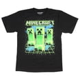 thumbnail image 1 of Minecraft Boy's Glowing Creepers Graphic Print T-Shirt (X-Large), 1 of 1