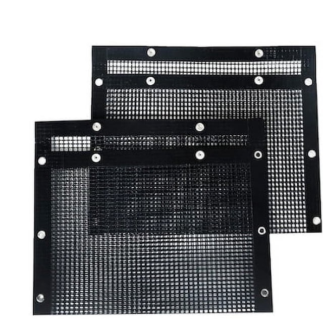 Juego de 2 protectores de gratar, antideslizantes, reutilizables, 30x27 cm, negro