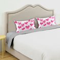 thumbnail image 5 of Haosy Satin Pillowcase for Hair and Skin Standard Cooling Silk Pillow Case with Envelope Closure Pink White Hand Drawn Hearts 20"x26", 5 of 9