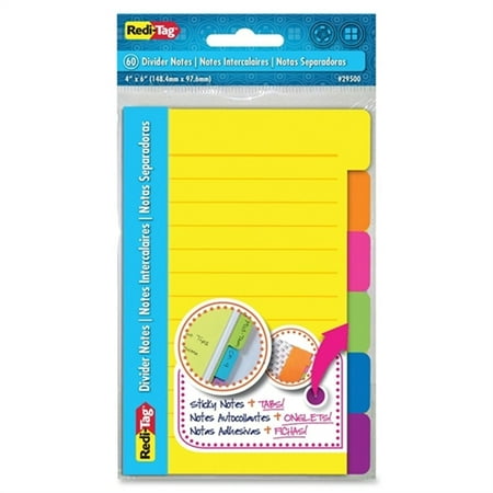 REDI-TAG CORPORATION 4'' x 6'' 60 Count Divider Note