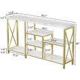 thumbnail image 6 of Console Table with Storage Shelves, 55"L Modern Farmhouse Hallway Table Narrow Sofa Entryway Table for Living Room, Marble White, 6 of 8