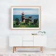 thumbnail image 2 of Sitting at Pointe-à-la-Renommée Lighthouse 01 - Gaspé Québec Canada Photography Oak Framed Wall Art Print 30 x 40 inches, 2 of 3