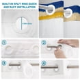 thumbnail image 3 of No Hook Shower Curtain, Coastal Nautical Shower Curtains for Bathroom with See Through Top Window, Summer Ocean Lemon Flower Fish Blue Stripe Waterproof & Washable Bath Curtain Stand Up Stall 36"x72", 3 of 7