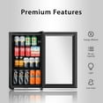thumbnail image 2 of HUMSURE 80 Can Freestanding Beverage Refrigerator, 2.3 cu.ft Drink Fridge with Glass Door, LED Light, 2 of 6