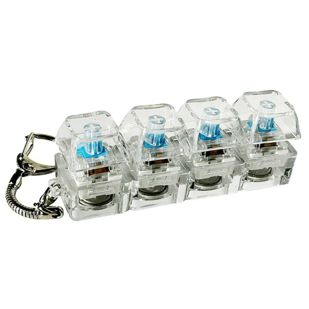 Mini llavero con teclado mecánico, juguete para dedos, compacto, cubo resistente, ligero, relajante, divertido, regalo para inquietos. claro