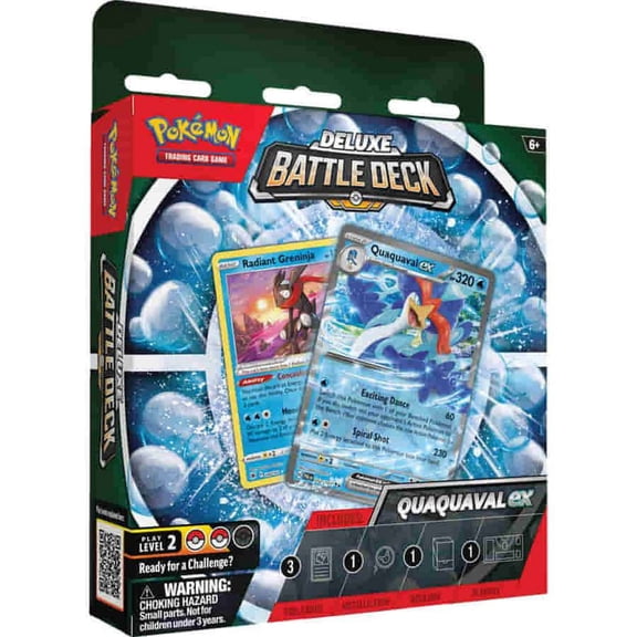 Pokemon Trading Card Game Quaquaval ex Deluxe Battle Deck (60 Cards & More)