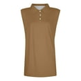 thumbnail image 5 of Yigetop Sleeveless Polo Shirts for Women, Shirts for Women 2025 Summer Button Down Collared Sleeveless Tops Business Work Casual Basic Blouses Golf Shirts for Woman Coffee 3XL, 5 of 6