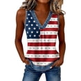 thumbnail image 2 of Womens 250th Anniversary USA Tank Top V Neck American Flag Print Patriotic Shirt 4th of July Outfit Casual Summer Tops for Women, 2 of 6