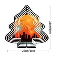 thumbnail image 2 of Stylish Metal Hanging Christmas Tree Wind Spinner - Concentric Circle Design with City Skyline & Colorful Fireworks for Garden Decor, 2 of 5