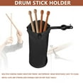 thumbnail image 3 of Drum Stick Holder Moisture Proof Drumstick Bag Wear-Resistance Drumsticks Pocket With Mounting Clamp Drum Accessories Tool Bag Oxford Cloth + Metal Black,1* Drumstick Bag, 3 of 8