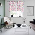 thumbnail image 4 of Pink Floral Kitchen Curtains Small Short 39 Inch Length, Spring Rustic Botanical Flowers Herbs Grommet Top Bedroom Living Room Curtains, Light Filtering Cafe Curtain Drapes 2 Panels Set 55''x39'', 4 of 9