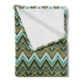 thumbnail image 2 of Ethnic Soft Flannel Fleece Throw Blanket, Striped Boho Pattern Motifs Zigzag Lines Brushstrokes and Splatters of Paint, Cozy Plush for Indoor and Outdoor Use, 60" x 80", Multicolor, by Ambesonne, 2 of 5