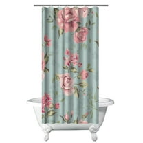 Waterproof Pioneer Shower Curtain 36x72 Inch Polyester Unique Colorful Floral Shower Curtain for Bathroom Hotel Home Decor with 7 Plastic Hooks