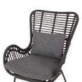 thumbnail image 5 of Pooneli Outdoor 5 Piece Wicker Chat Set with Ottomans, Gray and Dark Gray, 5 of 12