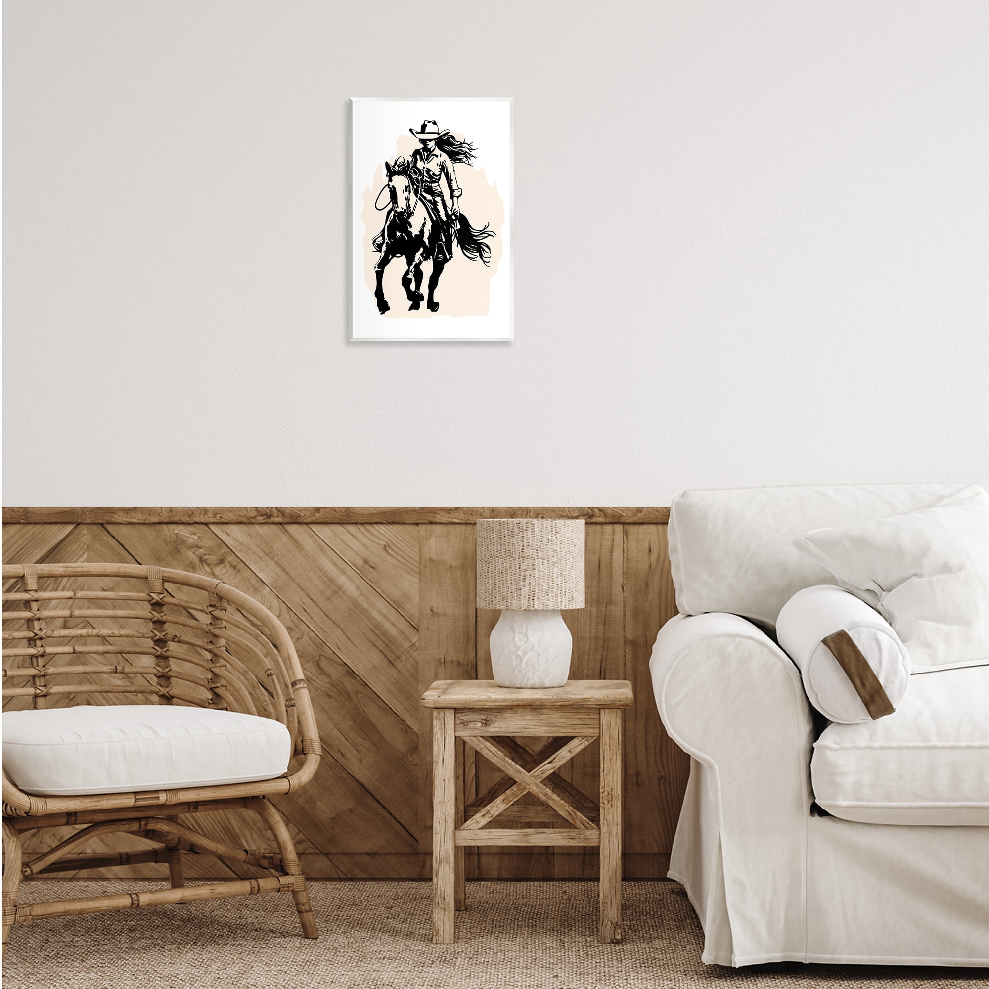 Stupell Industries Saddle Sisters Girl People Painting Unframed Art Print Wall Art, 13 x 19