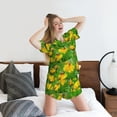 thumbnail image 5 of Fuzoiu Bees Pollinates A Yellow Dandelion Print Women's Short-Sleeved Pajama Set,Lounge Sleepwear Set,Womens Pajama Sets 2 Piece,Button-Up Top and Shorts with Pockets-Large, 5 of 7