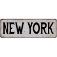 thumbnail image 1 of NEW YORK Vintage Look Rustic Metal City State Sign 8 x 24 Matte Finish Metal 108240041163, 1 of 1