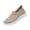 Khaki, variant on HTHLVMD Women's Striped Knit Sneakers, Slip-On Comfort Shoes, Womens Slip On Walking Shoes Comfort Lightweight Breathable Non-Slip Mesh Casual Tennis Shoes Sneakers for Gym Travel Work, Black 5.5