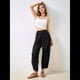 thumbnail image 5 of Pantalones Anchos y Holgados para Mujer, Estilo Palazzo Harén, Informales, con Cintura Elástica y Bolsillos. Negro M, 5 of 10
