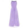 thumbnail image 3 of Raenseen Girls Chiffon Sleeveless Pageant Prom Party Wedding Bridesmaid Flower Girl Dress Lavender 12, 3 of 7