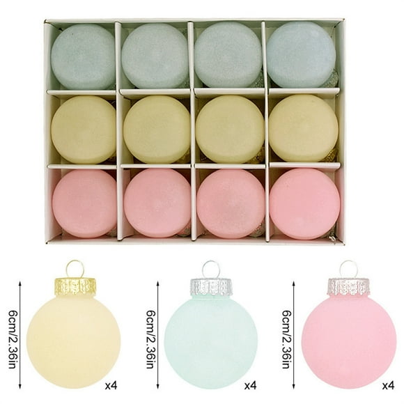 Ratfeit Christmas Tree Ornaments Velvet Balls - Pack of 12pcs Shatterproof Xmas Bulbs Decorations Set - Multicolor Christmas Balls Set, 60mm 2.36 inch