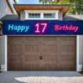 thumbnail image 4 of Neon Style Happy 17 Birthday Banner Backdrop Background Party Supplies Birthday Decoration Photography Props Birthday Party Decorations, 4 of 7