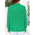 thumbnail image 2 of Blusa casual elegante PRETTYGARDEN para mujer con ojales, verde, 2 of 9