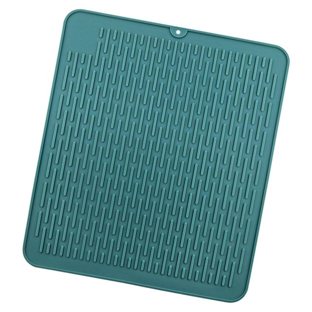 serony Silicone Sec Évier Rapide Séchage Séchage Support de Tapis Résistant à la Chaleur Imperméable 45x40cm Plat Drainant Mat Vert