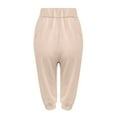 thumbnail image 5 of CHWGFWL Casual Pants for Women Capri Leggings for Women 2024 High Waisted Cutout Yoga Capris Lightweight Cozy Cropped Pants Solid Soft Pajams Pants White Capris for Women (Beige,XXL), 5 of 5