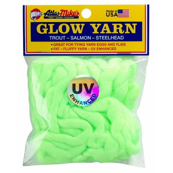 Atlas Mike's UV Glow Fly Tying Yarn, Chartreuse, 12 feet