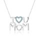 thumbnail image 1 of JeenMata Collar con Colgante de Corazón Abierto Adornado con Piedra Azul Claro "Te Amo Mamá" en Oro Blanco de 18 K sobre Plata - Piedra Natal de Diciembre - Regalo para Mamá, 1 of 2