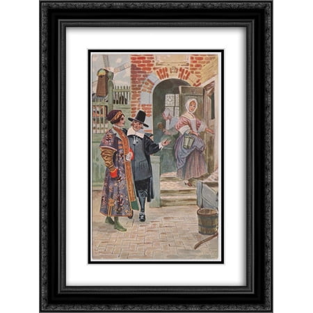 Sergey Solomko 2x Matted 20x24 Black Ornate Framed Art Print 'Russian in the Netherlands at the time of Peter the Great'