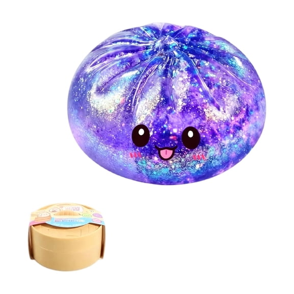 Dumpling Squishy Toys Steamed Bao 3.35 inch Squishies Squeeze Toy Case Header Card Fidget Toys, Stress Relief Sensory Toy for Adults