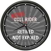 Retired Bull Rider Design Wall Clock | Precision Quartz Movement | Retired Not Expired Funny Home Dcor | Home, Office or Bedroom Decoration Retirement Personalized Gift
