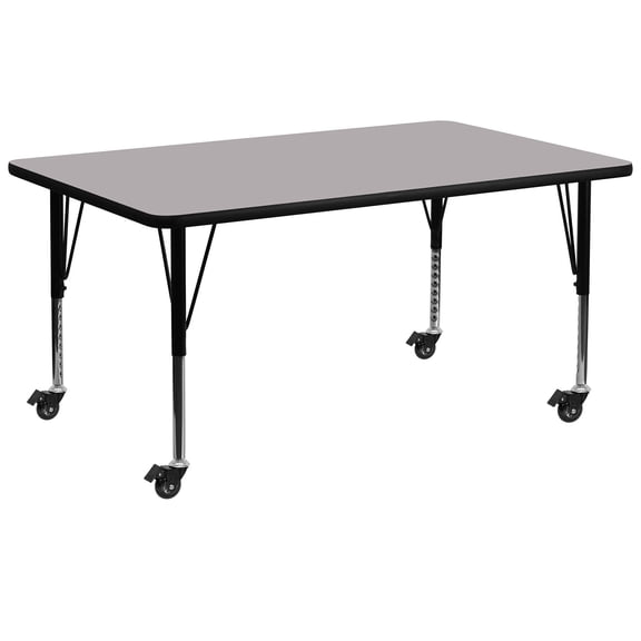 Bowery Hill 26" x 30" x 72" Mobile Activity Table in Gray