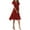 Red, variant on Efsteb Womens Knee Length Dresses Bohemian Summer Short Sleeve Fashion V Neck Sundress Polka Dots Dress (Red,L)