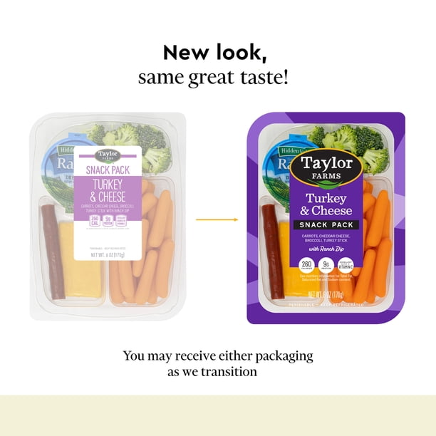 Taylor Farms Turkey & Cheddar Snack Pack, 6 oz Tray for Office