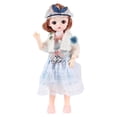 thumbnail image 1 of 30cm Bjd Doll Mini Girl Doll Hecho a mano Cabello grueso Hermoso atuendo Moda Azul blanco, 1 of 9
