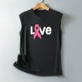 thumbnail image 4 of IROINNID Breast Cancer Tank for Women Breast Cancer Awareness Casual Sleeveless Printed Ladies Round Neck Blouses Tops T-Shirt,Black, 4 of 5
