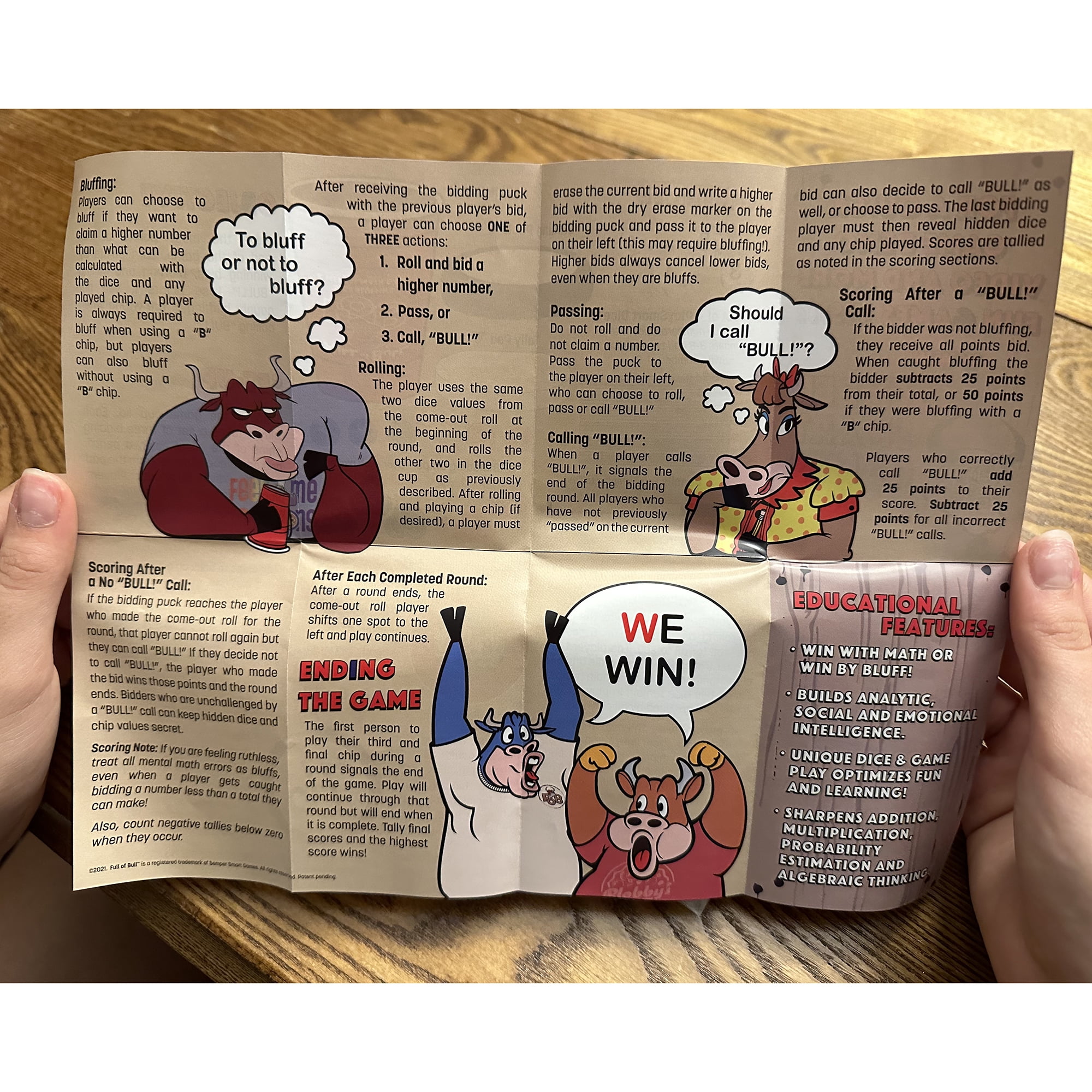 Full of Bull! - Hilariously Fun Kids Dice Bluffing & Mental Math Game, Critical Thinking, Ages 8+, 3-6 Players, 20-30 Min