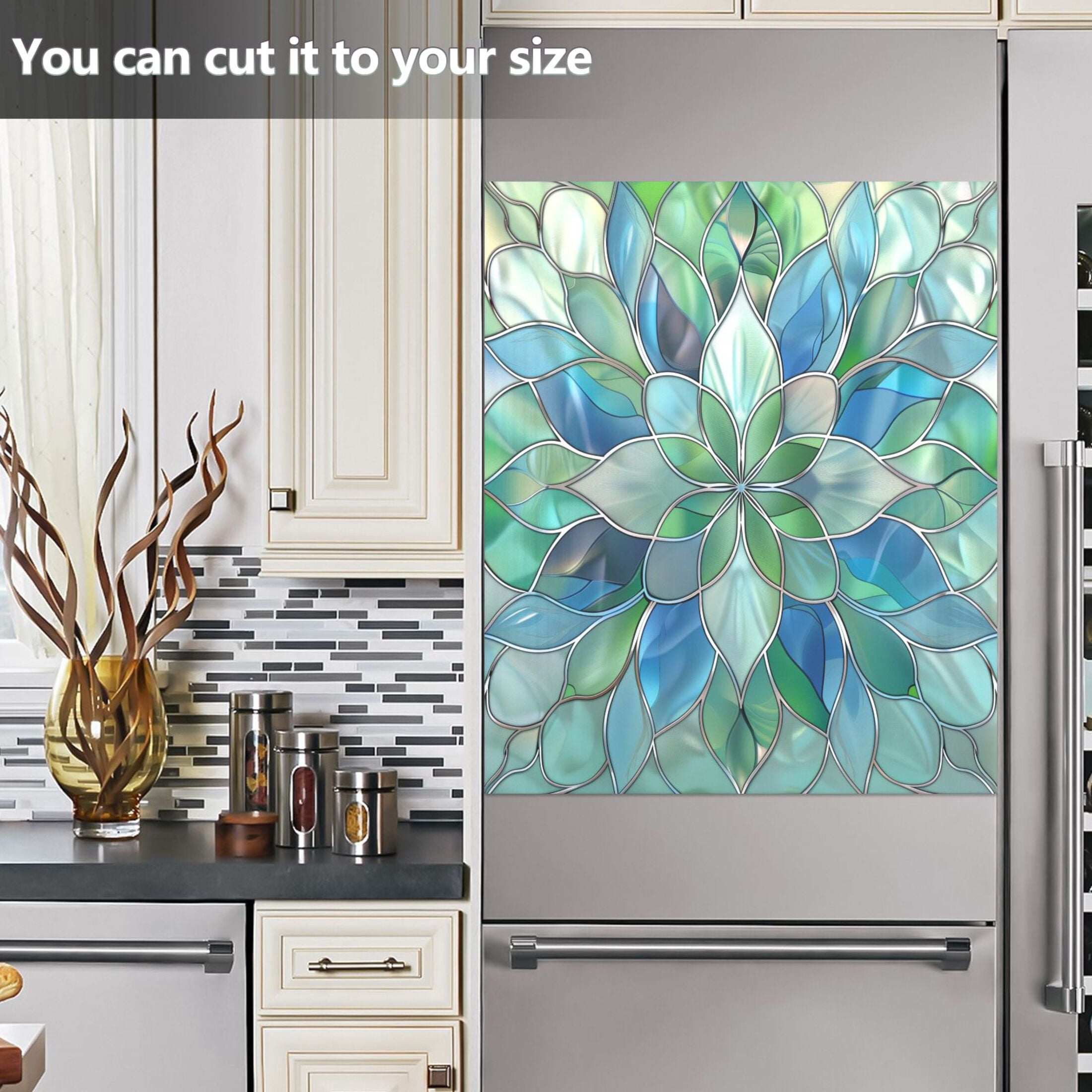 Ryvnso 3d Abstract Floral Dishwasher Magnetic Refrigerator Magnet Cover Kitchen Home Decorative 23"x26"